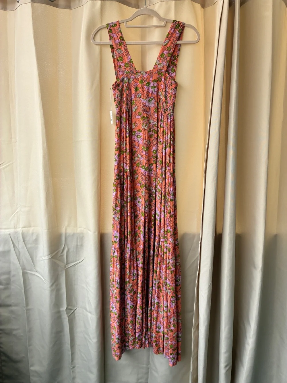 NWT Free People FP One Aloha One Piece Printed Wide Leg Jumpsuit Coral XS